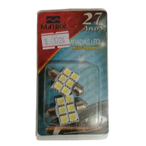 CD1724 Lâmpada Torpedo 31mm Branco 6 Leds 12V Matrix Par - comprar online