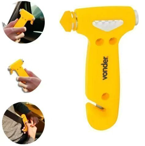 CD7797 Martelo de Emergência Quebra Vidro Corta Cinto Automotivo - comprar online