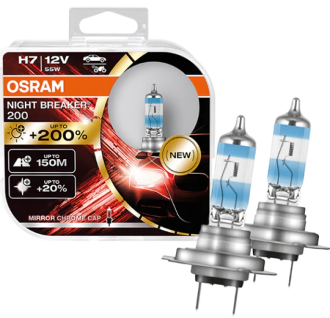 CD4221 Lâmpada Osram H7 12V 55W Farol Night Breaker 200 + Luz Par - comprar online