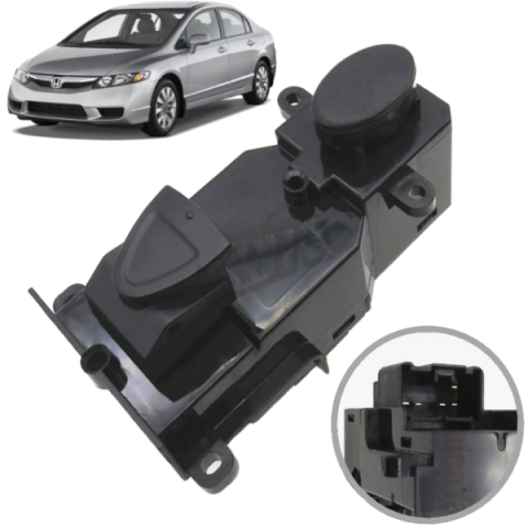CD8071 Botão Vidro Elétrico Honda Civic New Civic 2006 a 2013 Simples - comprar online