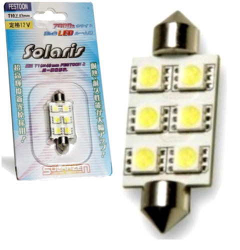 CD8255 Lâmpada Torpedo 36mm Branco 6 Leds 12V Solaris Par - comprar online