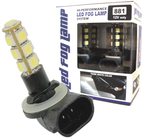 CD9077 Lâmpada Led Fog H27-2 12V 27W 18 Leds SMD 7000K Farol Par - comprar online