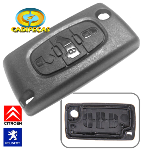 CD4850 Capa Frente Controle Chave Canivete Peugeot Citroen 3 Botões Furgão - comprar online