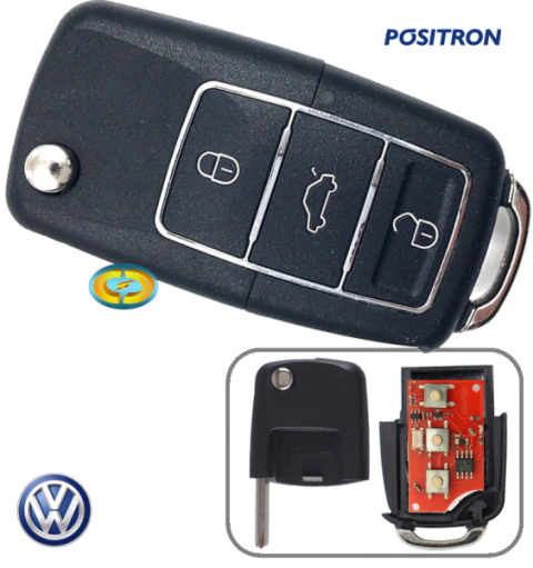 CD4053 Controle Positron Direct Chave Canivete VW Gol Fox Golf Polo 3 Botões Cromado - comprar online