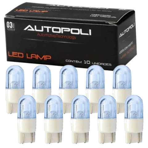 CD8807 Lâmpada T10 Pingo Azul 1 Led 12V 0.9W Autopoli 10 unidades - comprar online