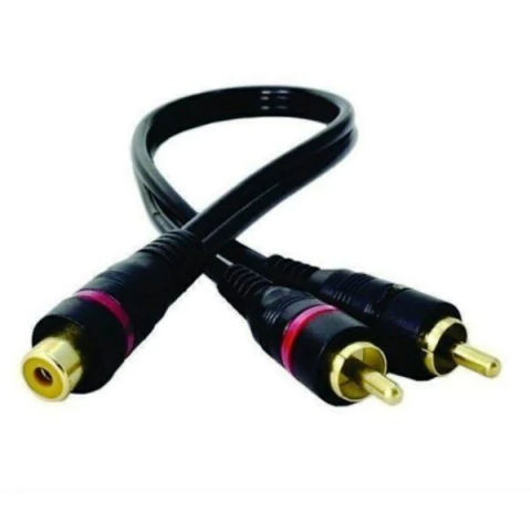 CD9882 Cabo Som Plug Y 2 RCA Macho x 1 RCA Fêmea 20cm Stereo 10 unidades - comprar online