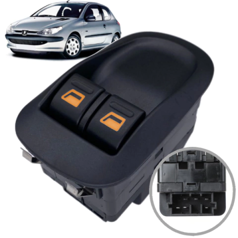 CD1691 Botão Vidro Elétrico Peugeot 206 Duplo Valeo - comprar online