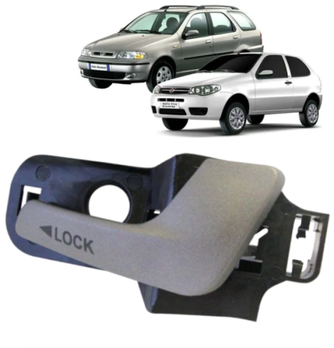 CD2424 Maçaneta Interna Fiat Palio Siena Strada Weekend 2003 a 2017 Grafite Porta Dianteira Direita - comprar online