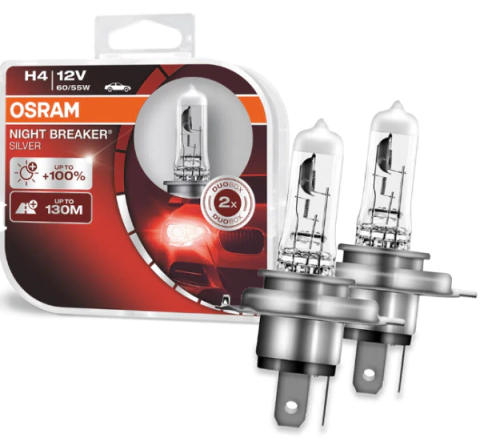CD7425 Lâmpada Osram H4 12V 60/55W Farol Night Breaker 100 + Luz Par - comprar online