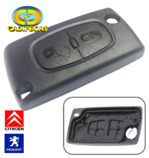 CD4852 Capa Frontal Controle Chave Canivete Citroen Peugeot 2 Botões Cadeado - comprar online