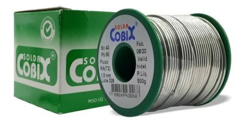 CD9075 Solda Carretel Verde Fio 1,50mm Estanho 40x60 Rolo 500g Cobix - comprar online