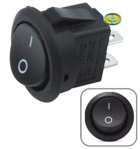 CD9608 Interruptor Tecla Redonda Preto Chave Gangorra 10 unidades - comprar online