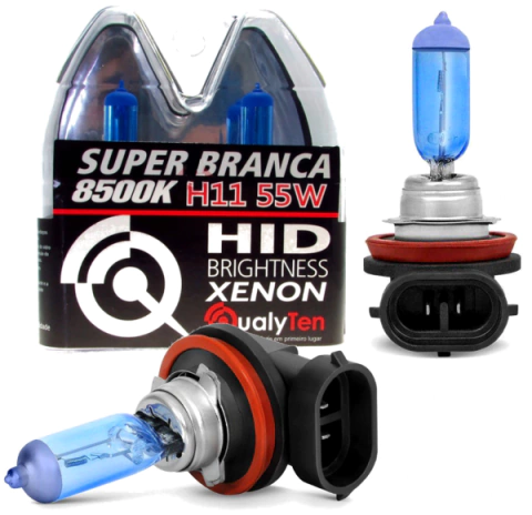CD8227 Lâmpada Qualyten H11 12V 55W Farol Super Branca Par - comprar online