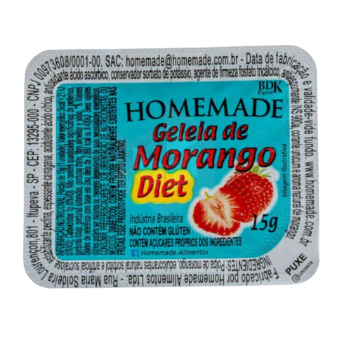 Geleia Diet Morango - Homemade - Caixa com 72 unidades - comprar online