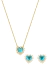 CONJUNTO CORAÇÃO TURQUESA CRAVEJADO (OURO)