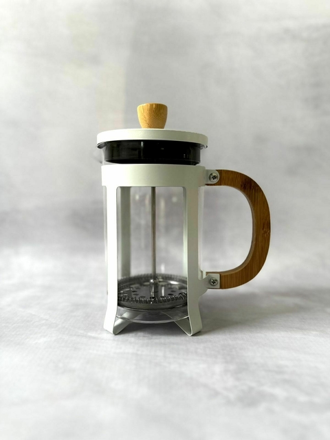 CAFETERA CON EMBOLO CREMA BAMBOO 800 ML