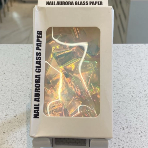 NAIL AURORA GLASS PAPER ROSA, AZUL E VERDE