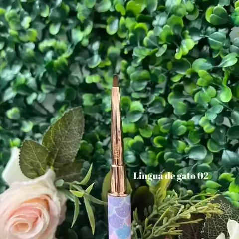 PINCEL SEREIA LINGUA DE GATO FINO COM TAMPA