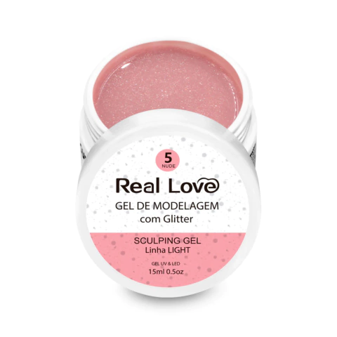 REAL LOVE GEL POTE Nº5 GLITTER NUDE 15ML