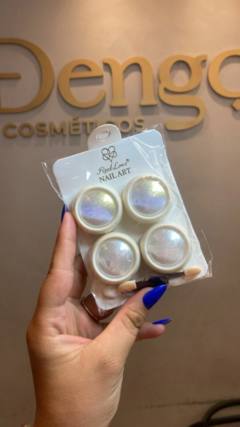 REAL LOVE KIT PO CROMO BRANCA COM DOURADO