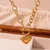COLLAR CORAZON BARRA CHUNKY GOLD - comprar online