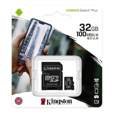 MEMORIA KINGSTON MICRO SD 32GB CLASE 10 + ADAPTADOR SD SDCS2/32GB (2159)