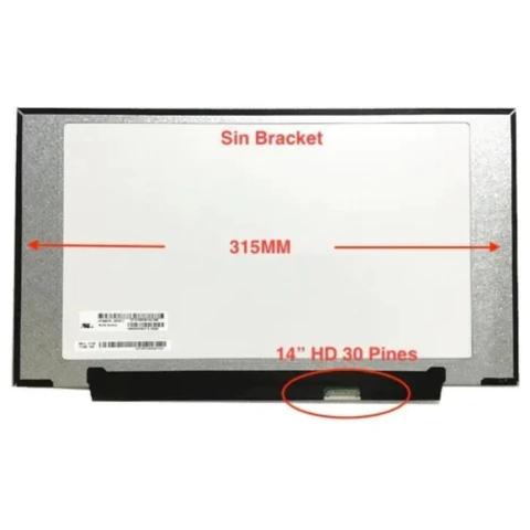 PANTALLA 14.0" SLIM HD 1366X768 30PIN ANGOSTA N140BGA-EB4 (2974)