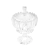 Potiche decorativo de cristal com pé e tampa 25609 - Wolff