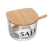Saleiro Vidro com Colher e Tampa Bambu 21740 - Wolff
