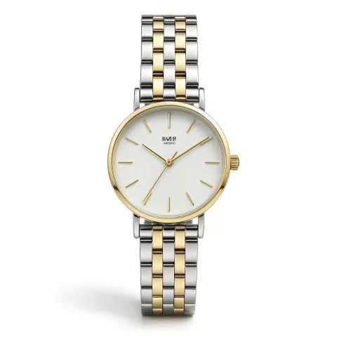 Relógio Feminino Prata e Dourado Ipanema Bicolor Fundo Branco 28mm - comprar online