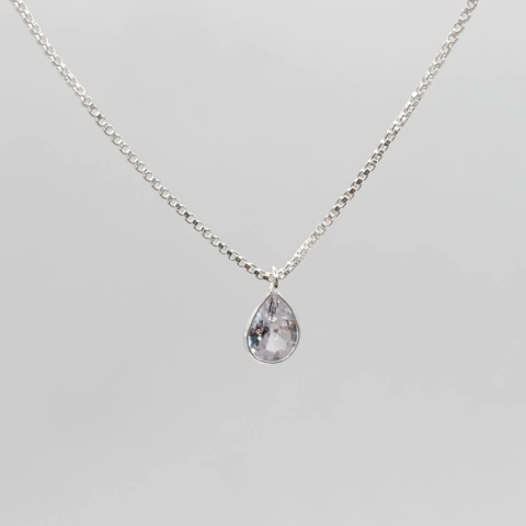 Colar de Prata Ponto de Luz Gota - comprar online