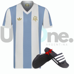 Camiseta 50 Aniversario Argentina + Ojotas Adidas de Regalo - comprar online