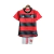 Kit Infatil Flamengo I 23/24 Adidas - Vermelho com detalhes em preto