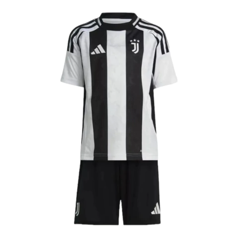 Kit Infantil Juventus I 24/25 - Adidas - Branco e preto