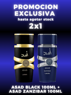 OFERTA 2X1 EN PERFUMES ARABES:IMPORTADOS ASAD BLACK 100ML + ASAD ZANZIBAR 100ML!