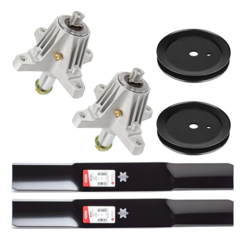 Kit 2x Mandril Faca Polia 5,40 Polegadas para Trator Cortador Grama Mtd 42 Pol