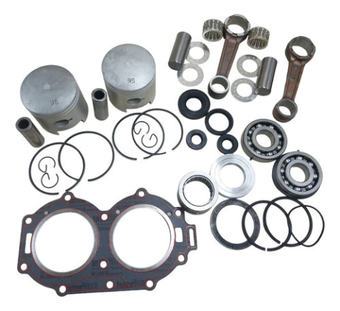 KIT PISTÃO 72MM + BIELA + RETENTORE + ROLAMENTO + JUNTA DO CABEÇOTE PARA MOTOR DE POPA YAMAHA 25HP 2 TEMPOS
