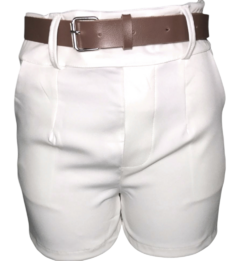 Short alfaiataria Branco-Com Cinto