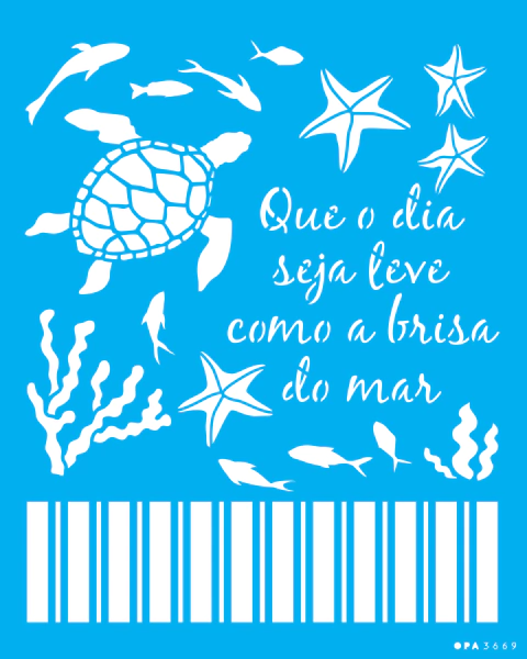 Stencil OPA 3669 - Náutico Fundo do Mar - 20x25cm - comprar online