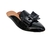 Mule Preto Laço Verniz Feminino Bico Fino Linha Gold - comprar online