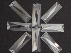 Meia Pastilha Acrílica Retangular Facetada 17x50 mm 500g na internet