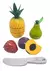Coleção Comidinhas Kit Frutinhas com corte - Morango.ameixa.abacaxi.pêra + faca - Mario e Maria brinquedos educativos