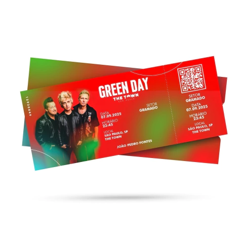Bilhete Colecionável Green Day - The Town 2025 - comprar online
