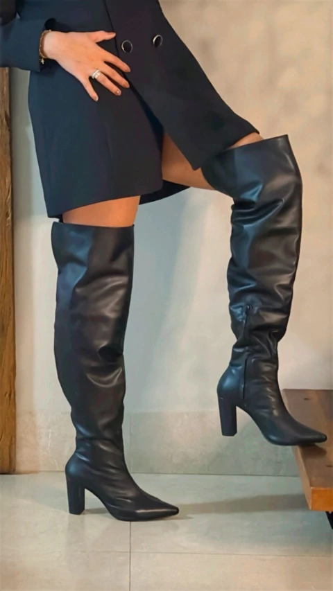 Bota Over couro Luxo (preta) - comprar online