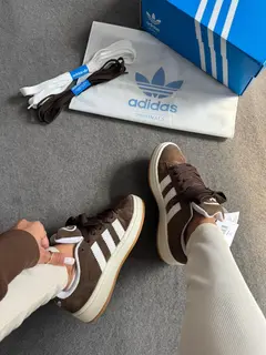 Tênis Campus LUXO (2 pares de cadarço) marrom - Lolla Calçados 