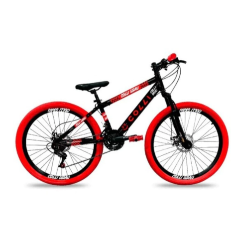 Bicicleta Grau Aro 26 21 Velocidades preto/vermelho - Colli
