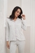 PIJAMA FEMININO AMERICANO LONGO INVERNO CINZA COM ROSA na internet