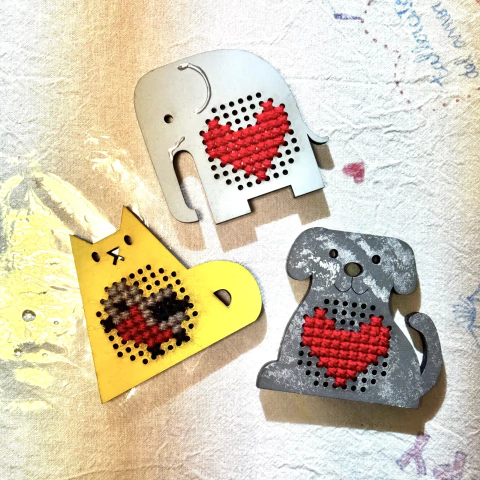 animales punto cruz madera - comprar online