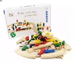 Pista de trenes didáctica de madera - tienda online