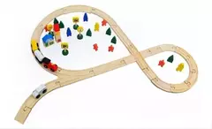Pista de trenes didáctica de madera - JESS JUGUETES Y PAÑALERA